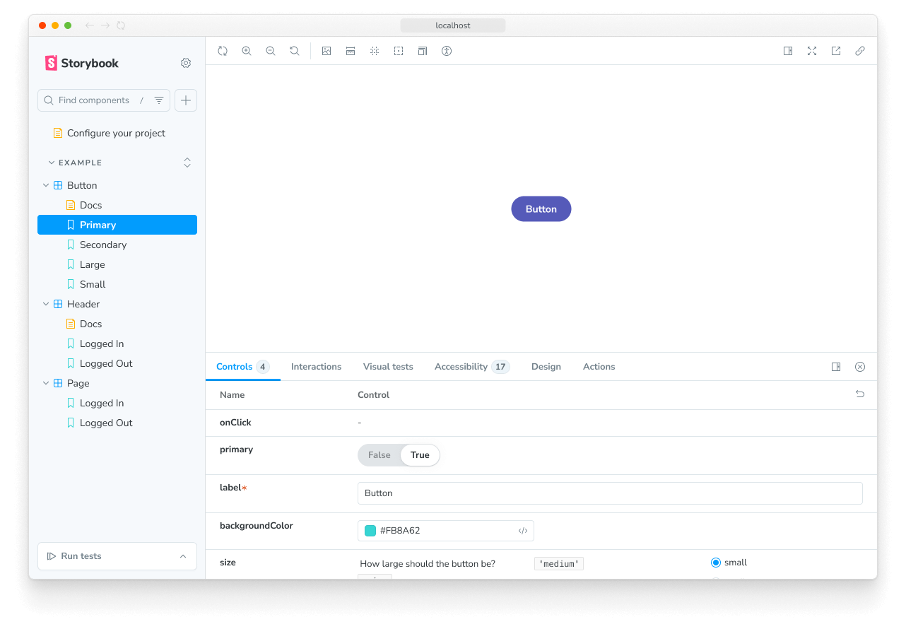 Controls table expanded