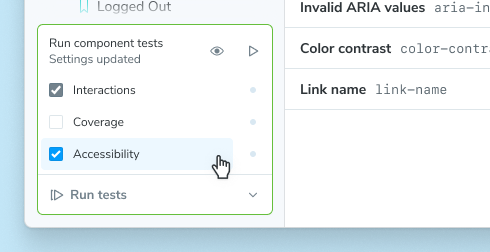 Testing widget with accessibility activated