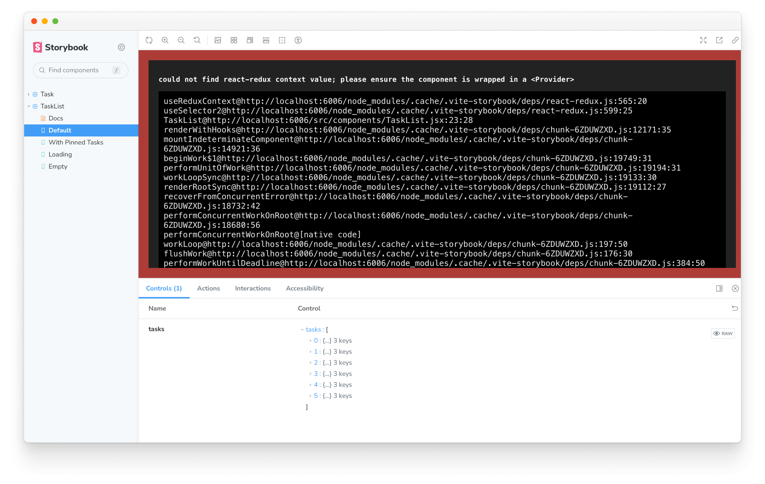 壊れたタスクリスト